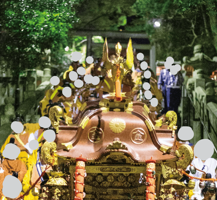 香川県琴平町の金刀比羅宮例大祭の御神輿などが本宮からの、おさがり